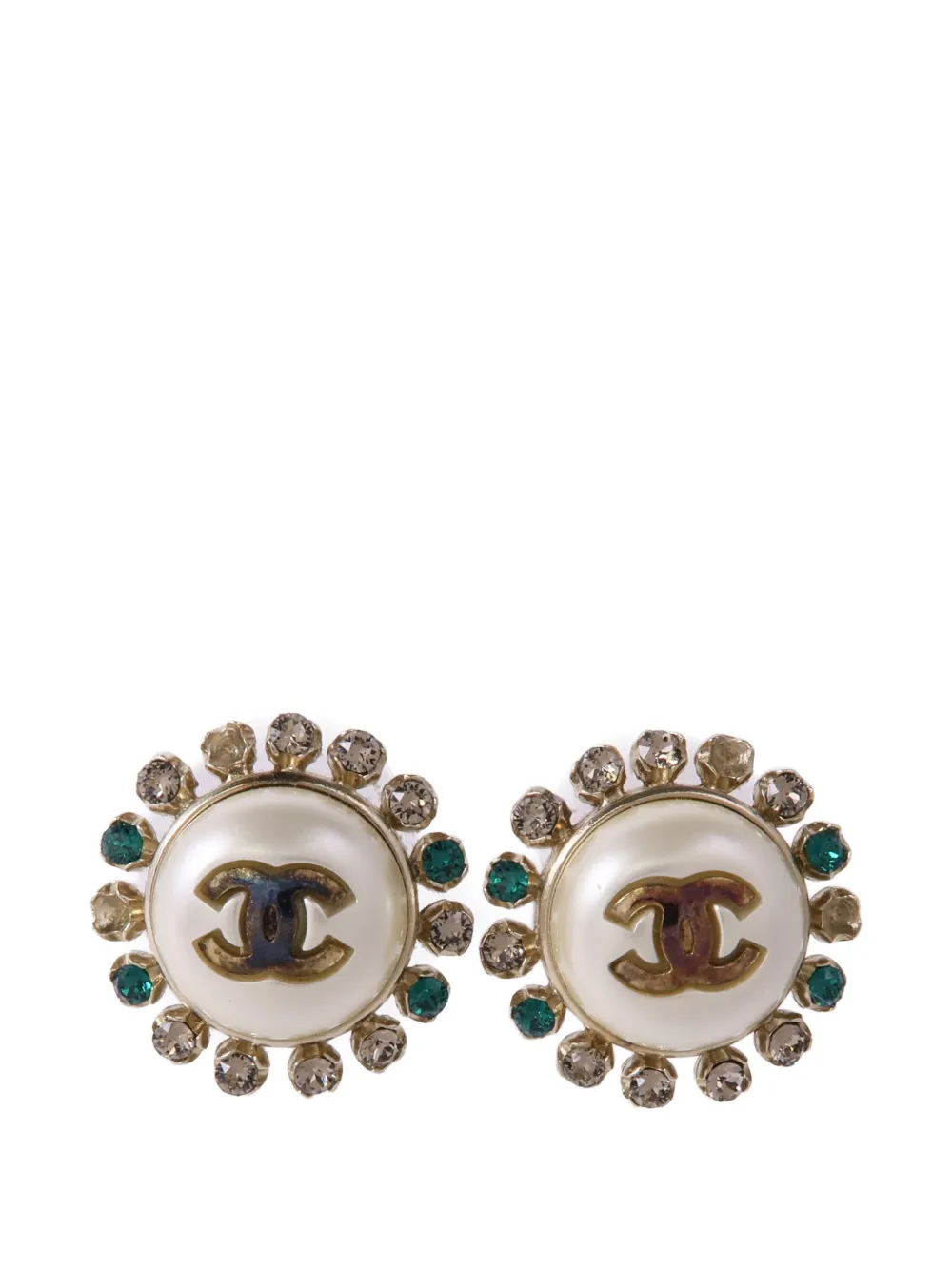 CHANEL Pre-Owned CC crystal-embellished earrings - Oro