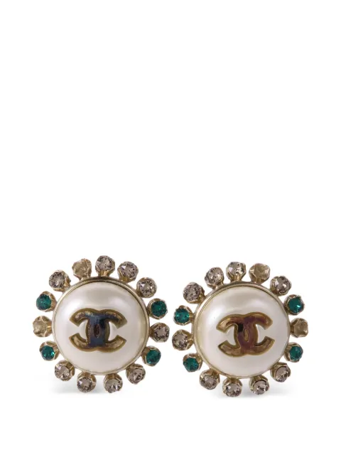 CHANEL Pre-Owned CC crystal-embellished earrings