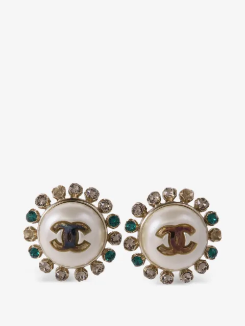 CHANEL Pre-Owned CC crystal-embellished earrings