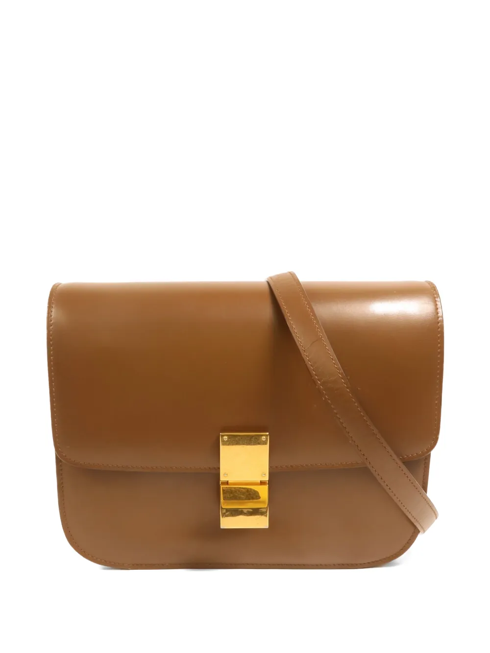 Celine Pre-Owned medium Classic Box calfskin shoulder bag - Marrone