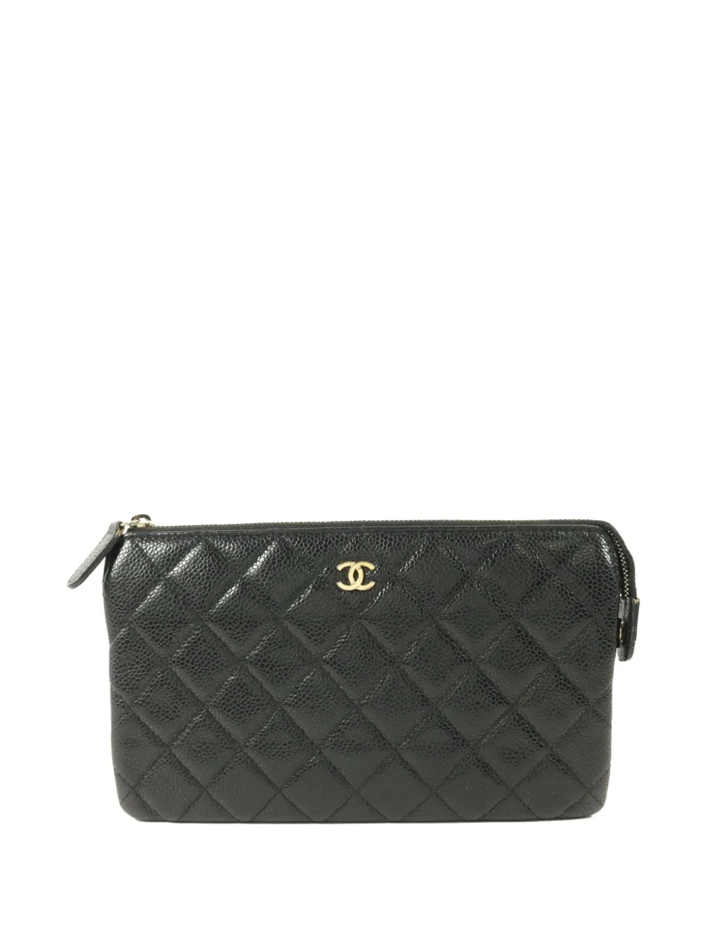 CHANEL Pre-Owned CC diamond-quilting clutch bag - Nero