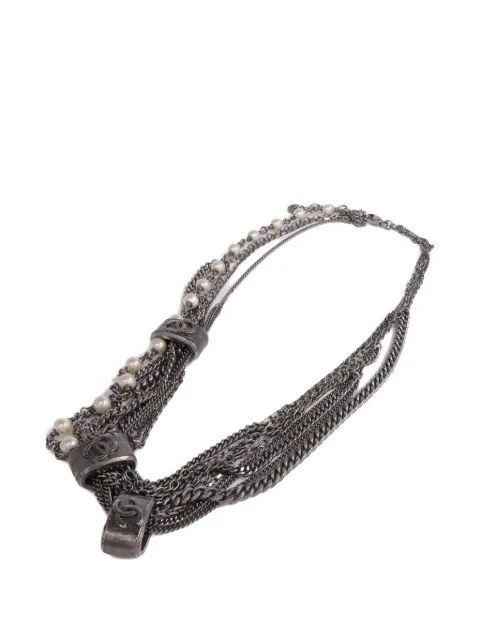 CHANEL Pre-Owned CC pearl necklace