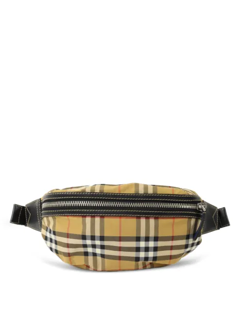 Burberry Pre-Owned check-print leather-trim belt bag