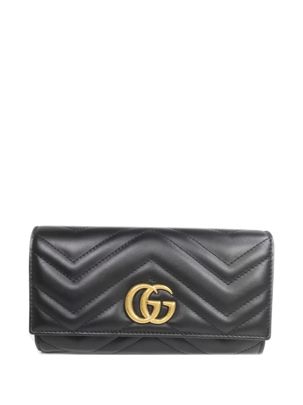 Pre-owned Gucci Gg Marmont Wallet In Black