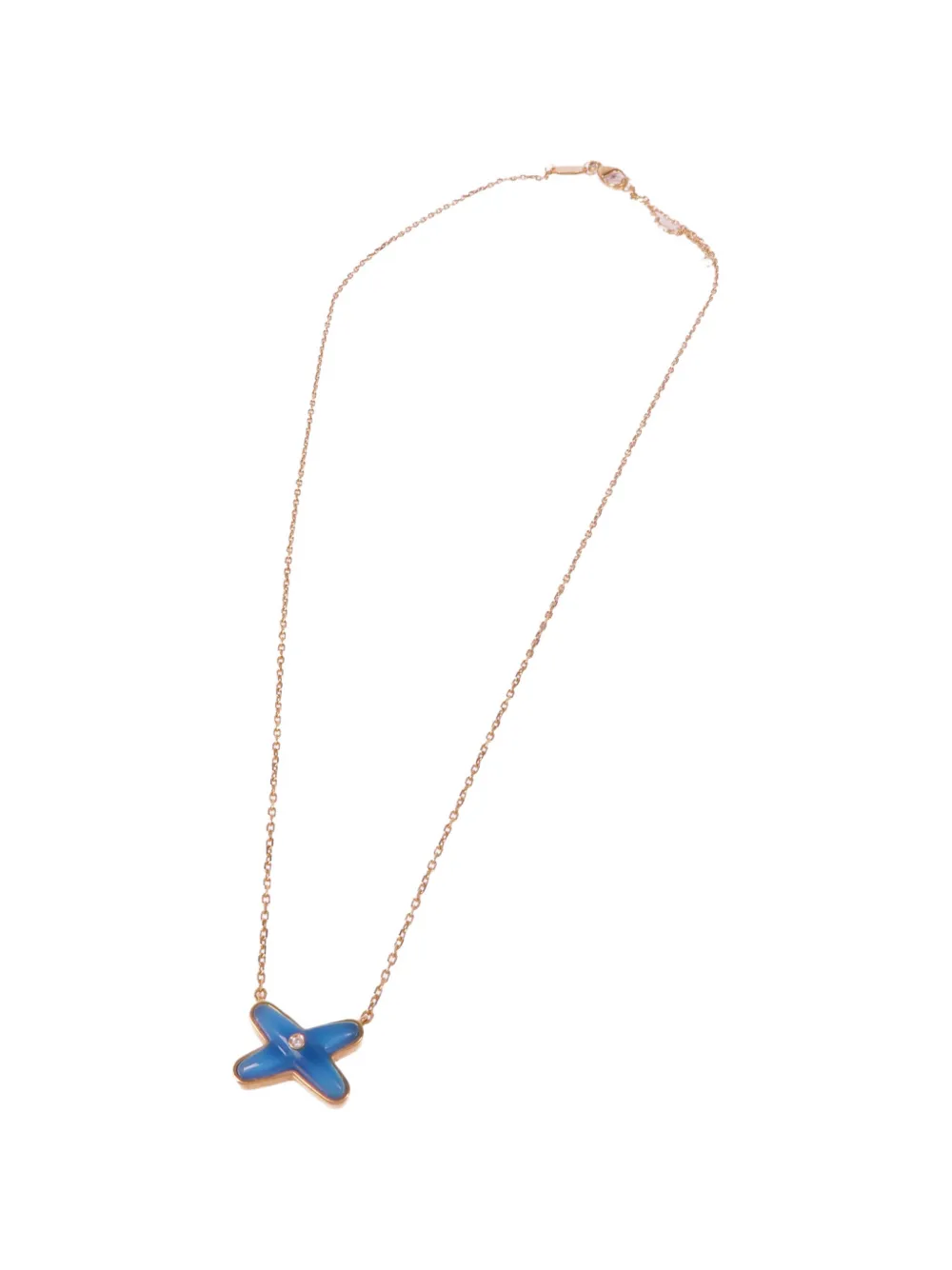 Pre-owned Chaumet Jeux De Liens Turquoise And Diamond Necklace In Pink