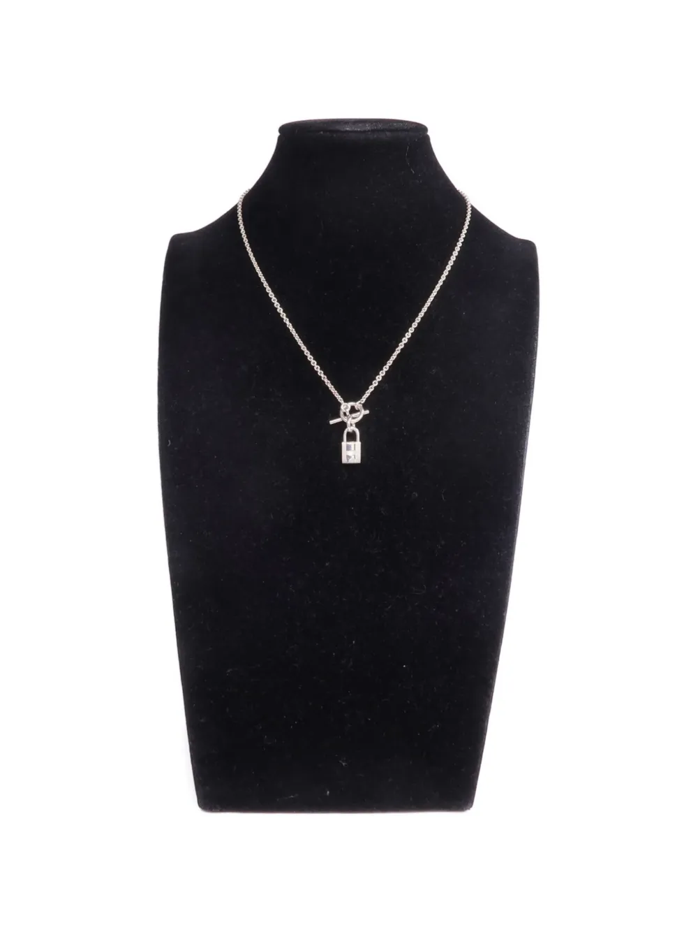 Pre-owned Hermes Kelly Cadenas Necklace In Silver