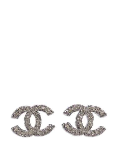 CHANEL Pre-Owned CC crystal-embellished earrings