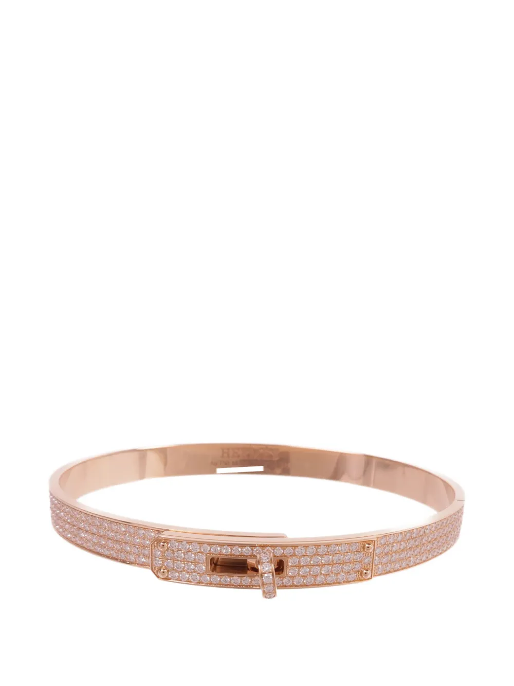 Pre-owned Hermes Kelly Diamond Bracelet In Pink