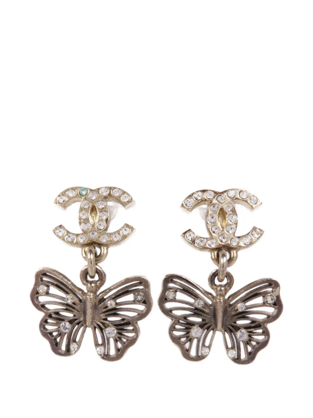 CHANEL Pre-Owned boucles d'oreilles à design de papillon CC