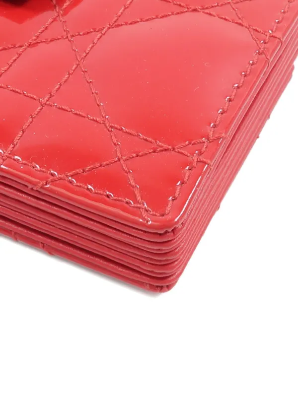 Christian Dior Pre-Owned Lady Dior Cannage Leather Card Case | Red
