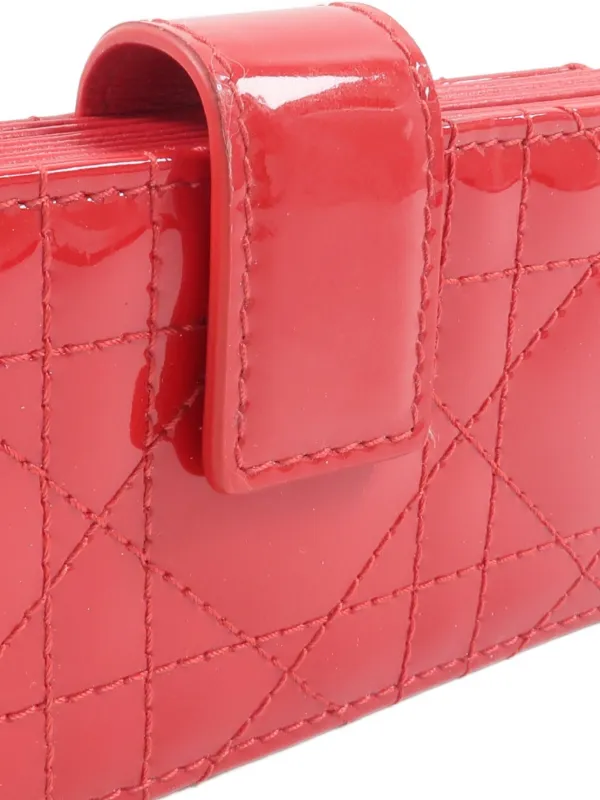 Christian Dior Pre-Owned Lady Dior Cannage Leather Card Case | Red