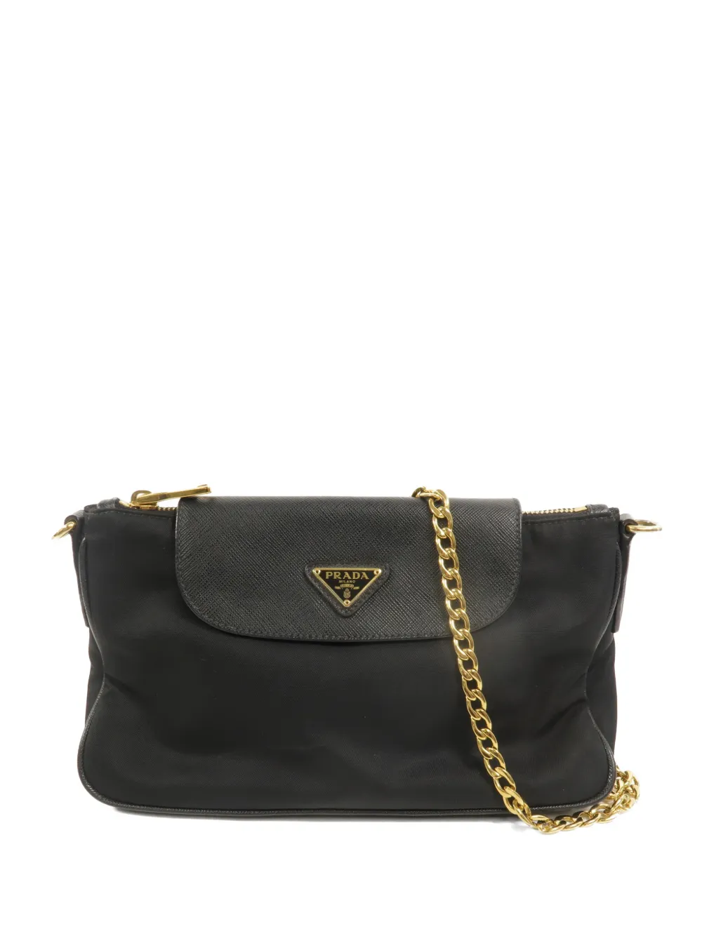 Prada Pre-Owned Saffiano-leather chain shoulder bag - Nero