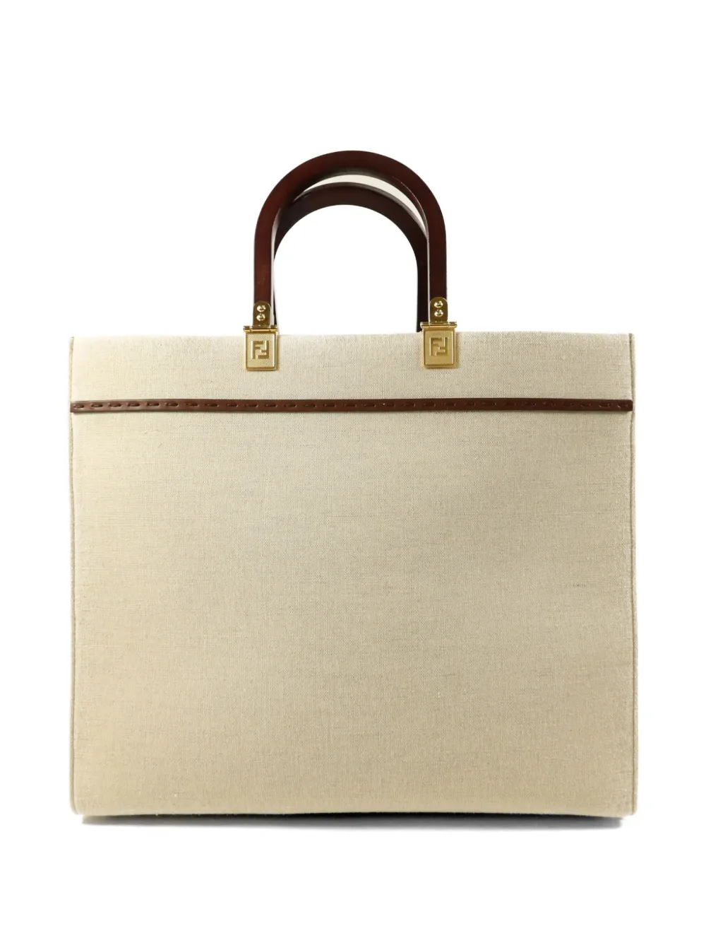 Fendi Pre-Owned Sunshine logo-embossed shoulder bag - Toni neutri
