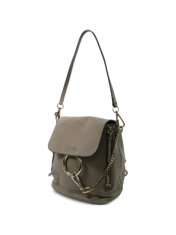 chloe faye leather backpack CHLOÉ Mini Women's Sepia Red Size OneSize 100% Calf-skin The small Faye backpack is chic and practical in equal measure Chloe Faye Mini Backpack Review