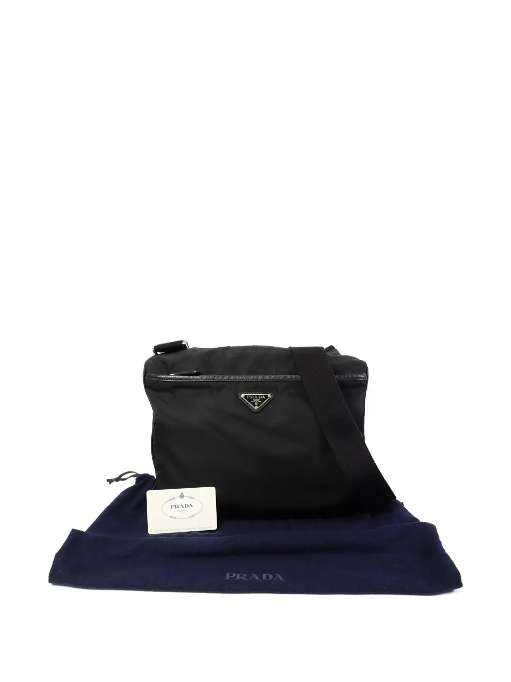 Prada Pre-Owned logo-plaque shoulder bag - Nero