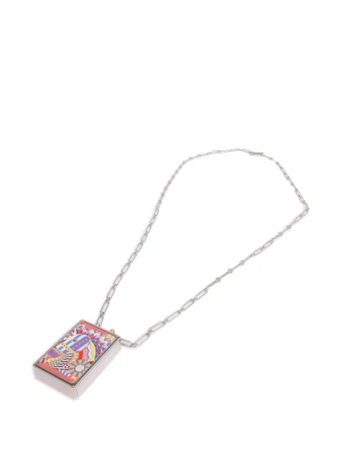 Hermès Pre-Owned enamel locket-pendant necklace