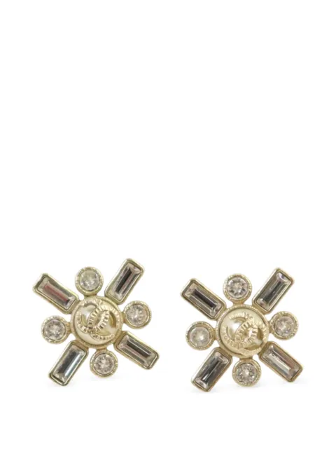 CHANEL Pre-Owned crystal-embellished CC earrings