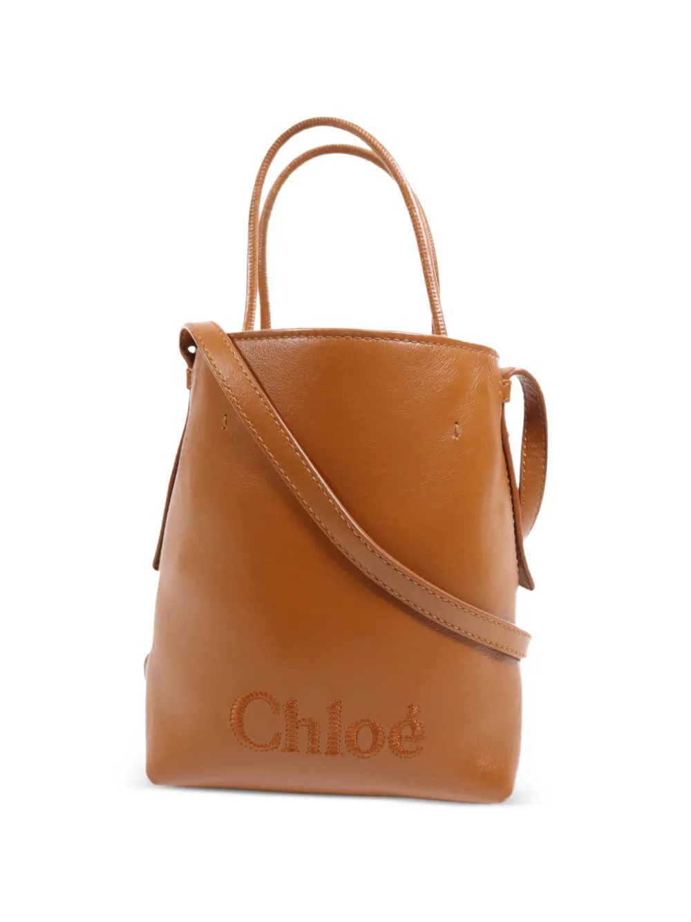 Chloé Pre-Owned Embroidered logo tote bag - Marrone