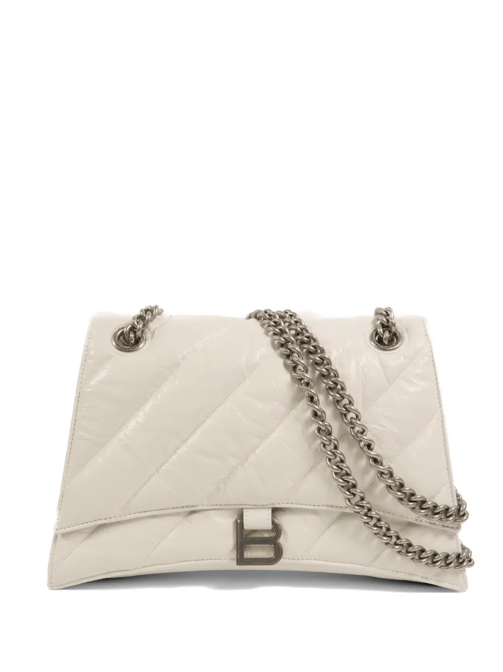 Balenciaga Pre-Owned medium Crush chain-strap shoulder bag - Bianco
