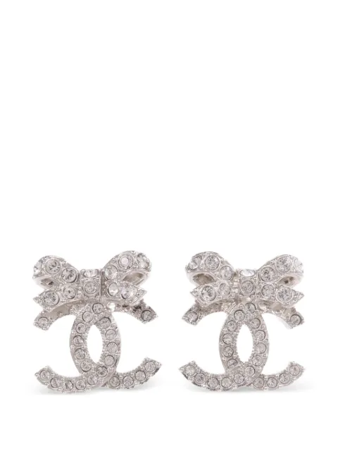 CHANEL Pre-Owned bow-design earrings