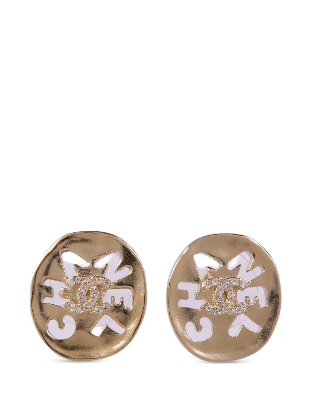 CHANEL Pre-Owned CC cut-out earrings - Gold