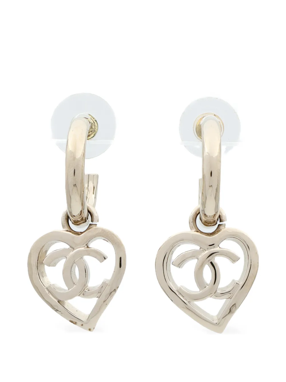 CHANEL Pre-Owned CC heart earrings - Oro