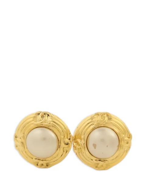 CHANEL Pre-Owned CC faux-pearl earrings