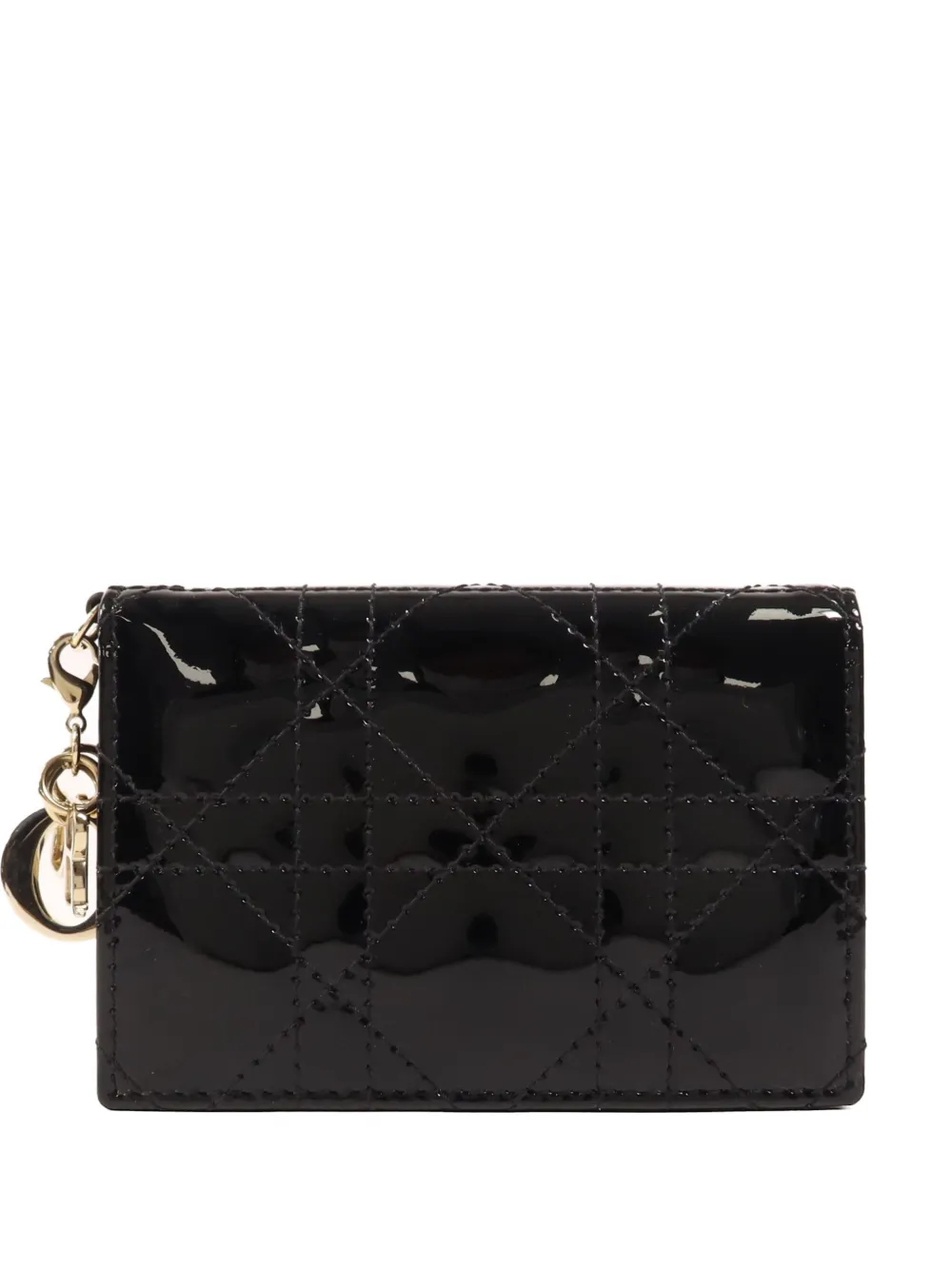 Christian Dior Pre-Owned Gardenia patent leather wallet - Nero