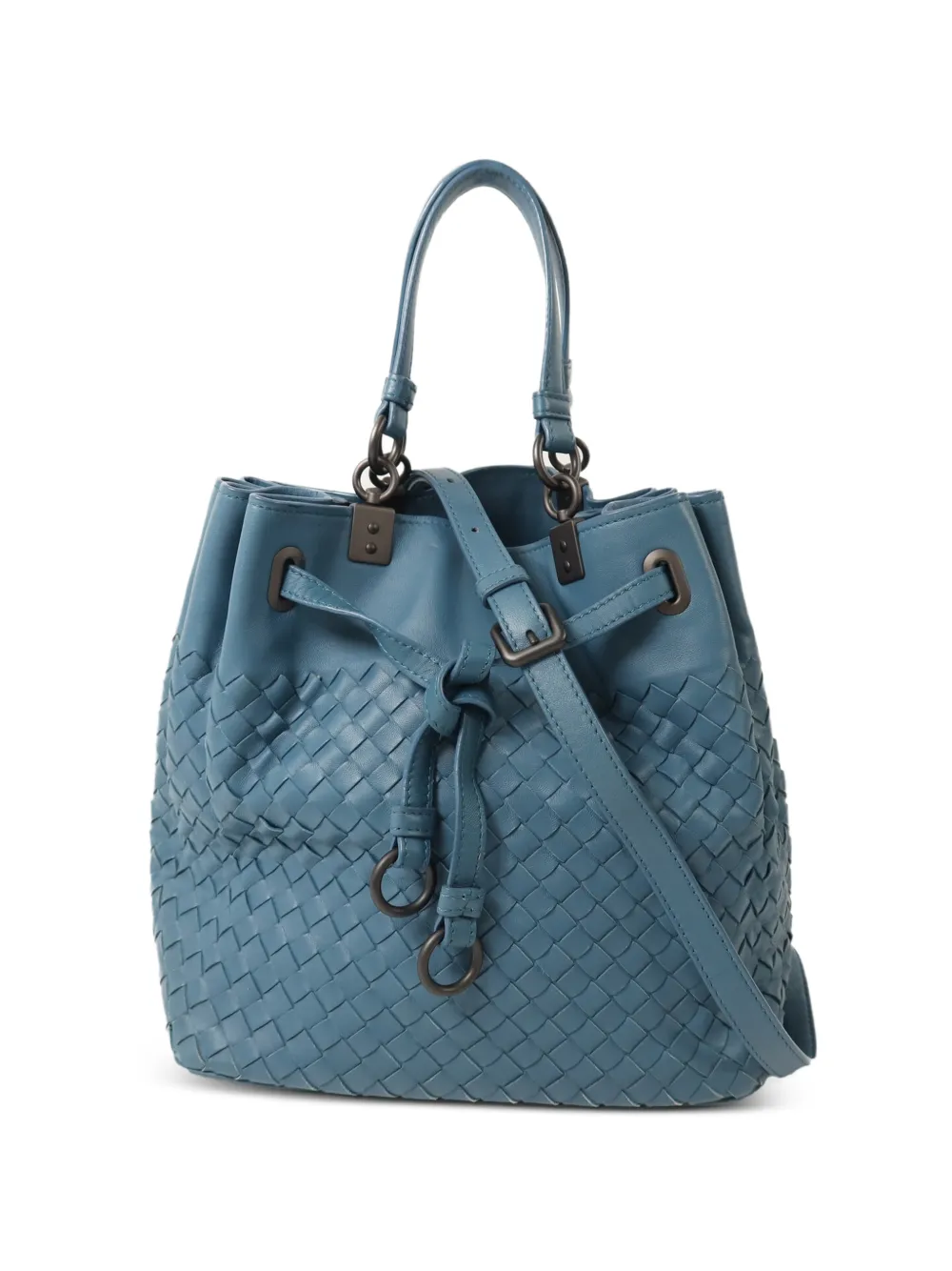 Bottega Veneta Pre-Owned Intrecciato leather shoulder bag - Blu