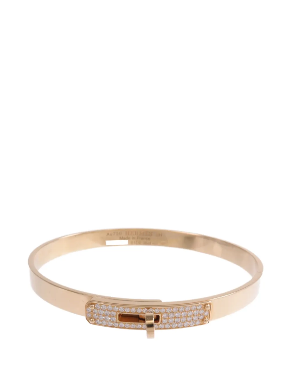 Pre-owned Hermes Kelly Diamond Bracelet In Gold