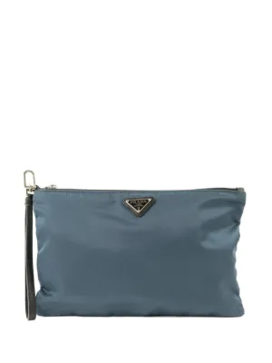 Miu Miu Pre-Owned 2010-2026 スタッズ レザー ジップ クラッチバッグ