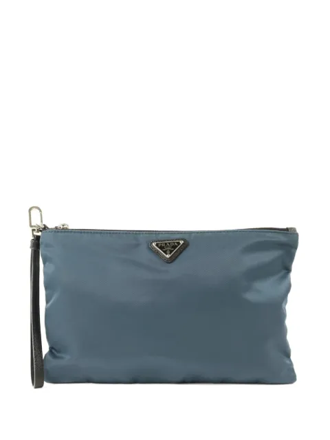 Prada Pre-Owned logo-plaque clutch bag