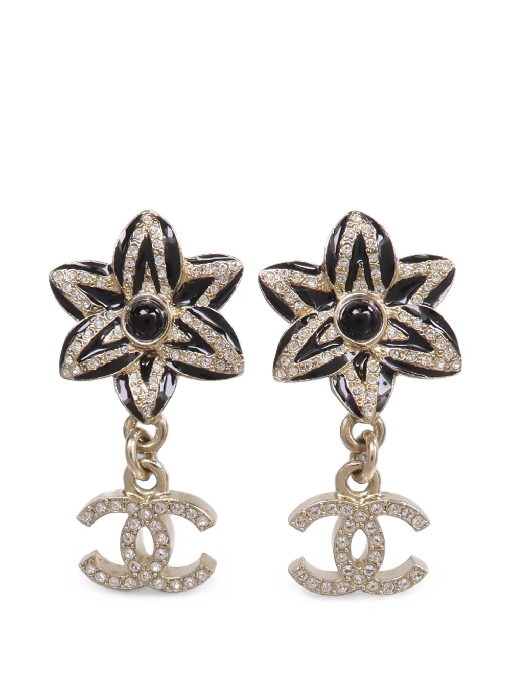 CHANEL Pre-Owned Orecchini pendenti con motivo floreale - Oro