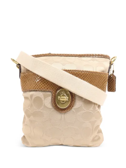 Coach Vintage Schoudertas met monogram en draaislot