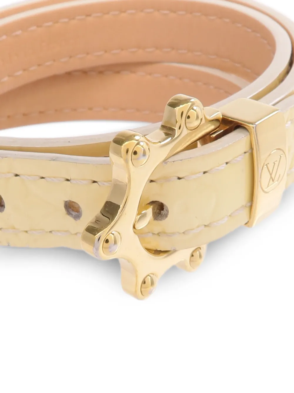 Louis Vuitton Pre-owned Monogram Vernis Triple Tour Bracelet in Gold, view 5