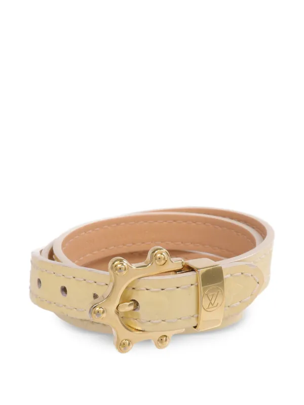 Louis Vuitton Pre-owned Monogram Vernis Triple Tour Bracelet in Gold