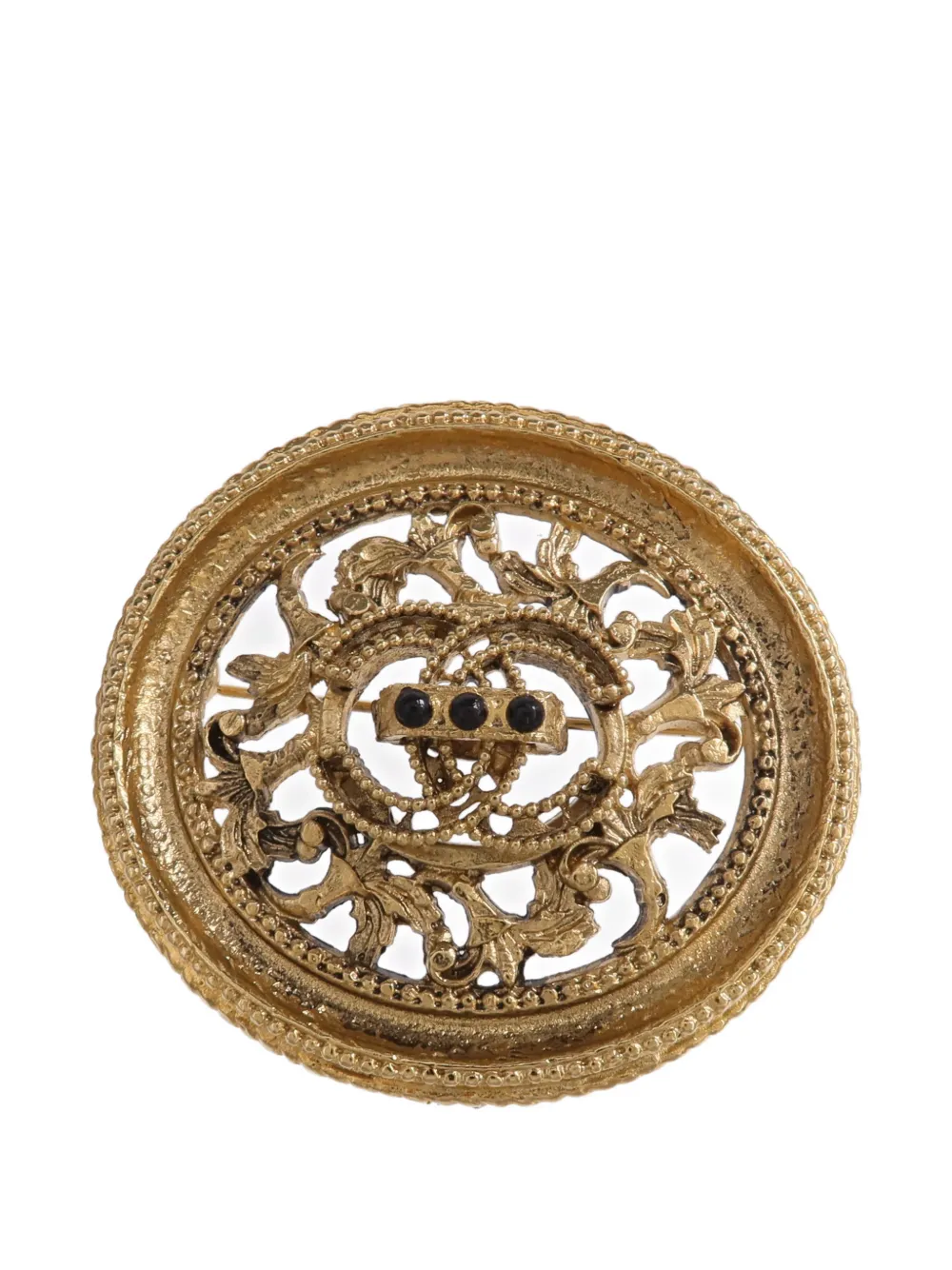 CHANEL Pre-Owned CC filigree brooch - Oro