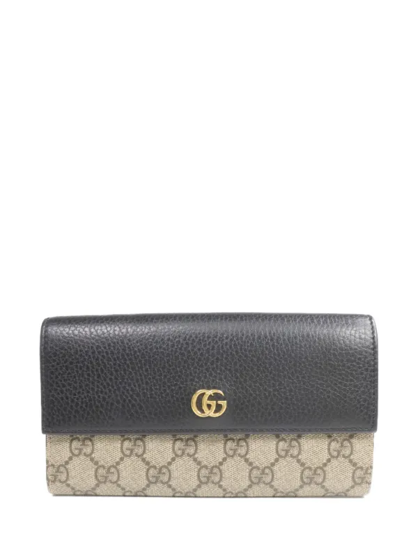 Gucci Pre-owned GG Supreme Marmont Wallet in Neutrals