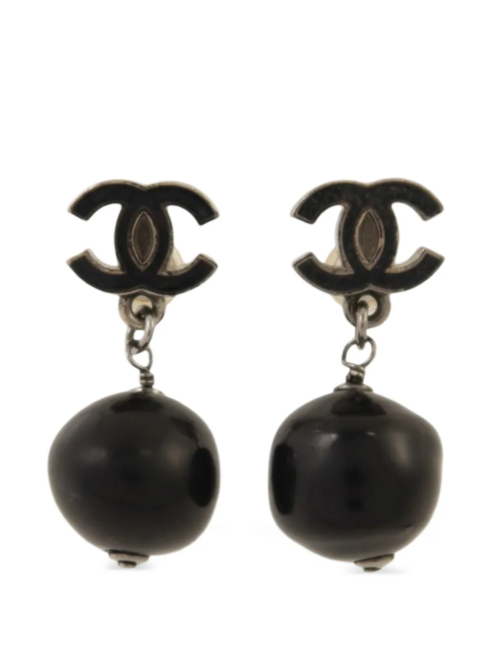 CHANEL Pre-Owned drop-design earrings - Grau
