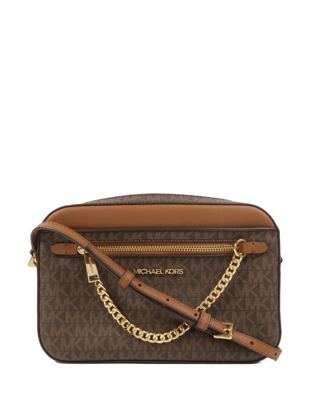 Michael Kors Vintage monogram-print chain-link shoulder bag - Marrone