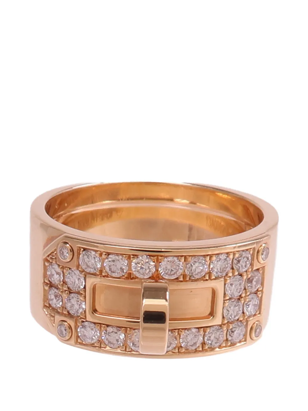 Pre-owned Hermes Kelly Diamond Ring In Pink