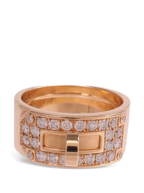 Hermès Pre-Owned anillo Kelly con diamantes