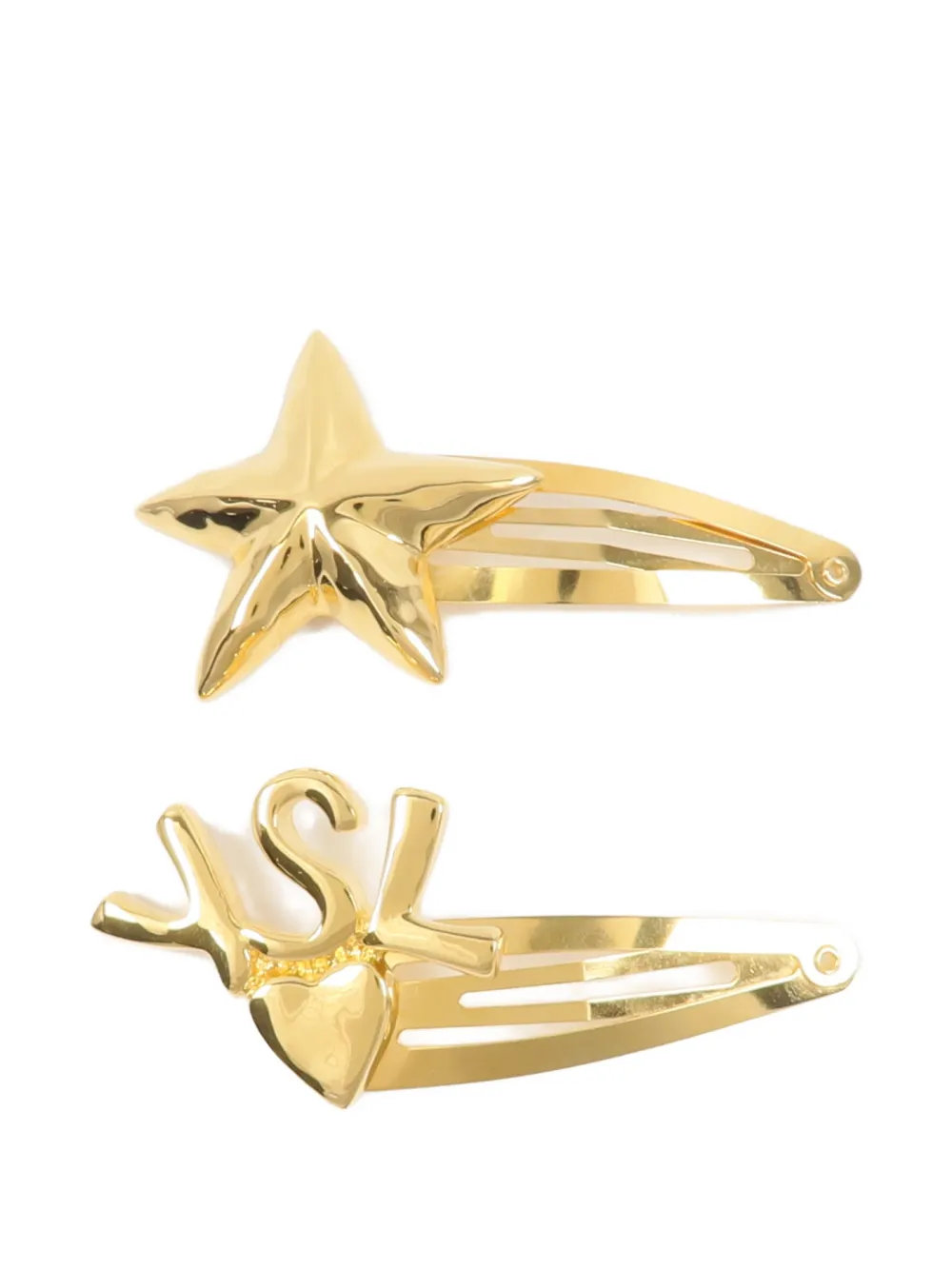 Saint Laurent Pre-Owned YSL and star hair clips - Oro