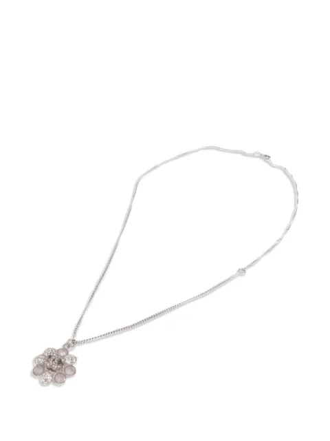 CHANEL Pre-Owned CC crystal flower necklace