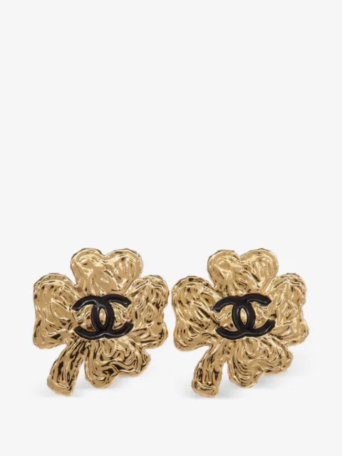 CHANEL Pre-Owned CC clover earrings