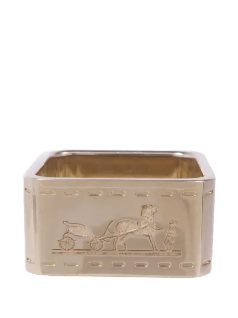 Hermès Pre-Owned engraved square scarf ring