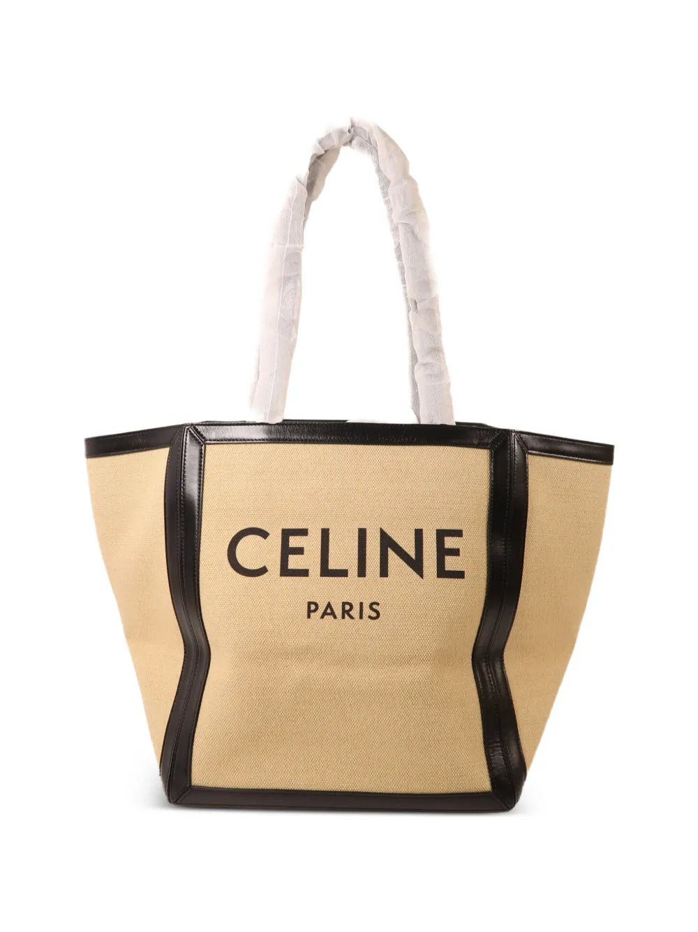 Celine Pre-Owned logo-print leather-trim tote bag - Neutrals
