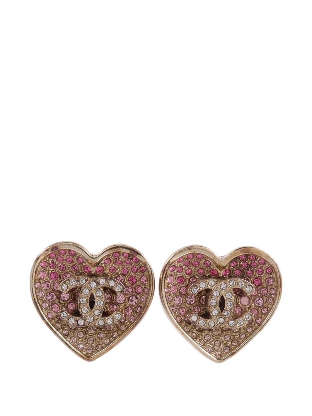 CHANEL Pre-Owned CC heart earrings - Oro