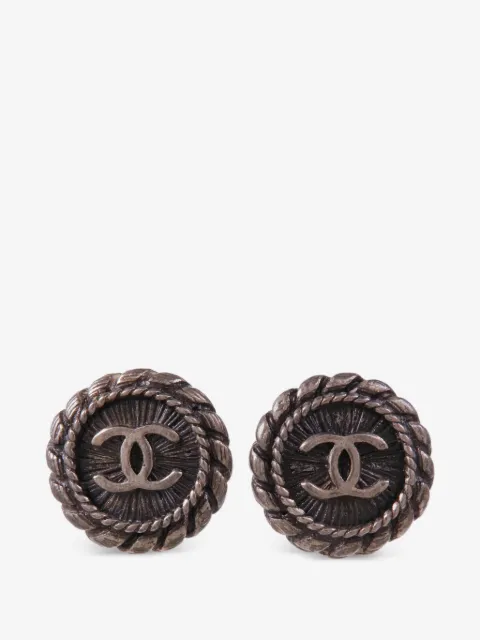 CHANEL Pre-Owned CC rope-trim earrings