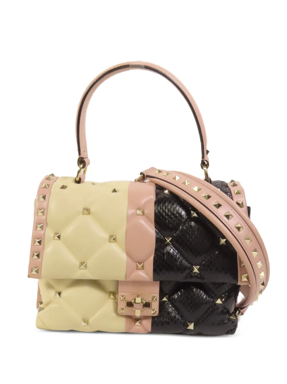 Valentino Garavani Pre-Owned stud-embellished two-way shoulder bag - Black